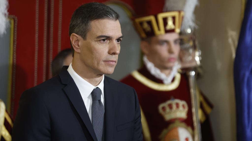 El presidente del Gobierno, Pedro Sánchez, este miércoles en los actos del Día de la Constitución.