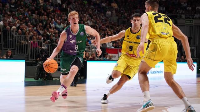 Alberto Díaz durante el Unicaja vs. Falco de la BCL.