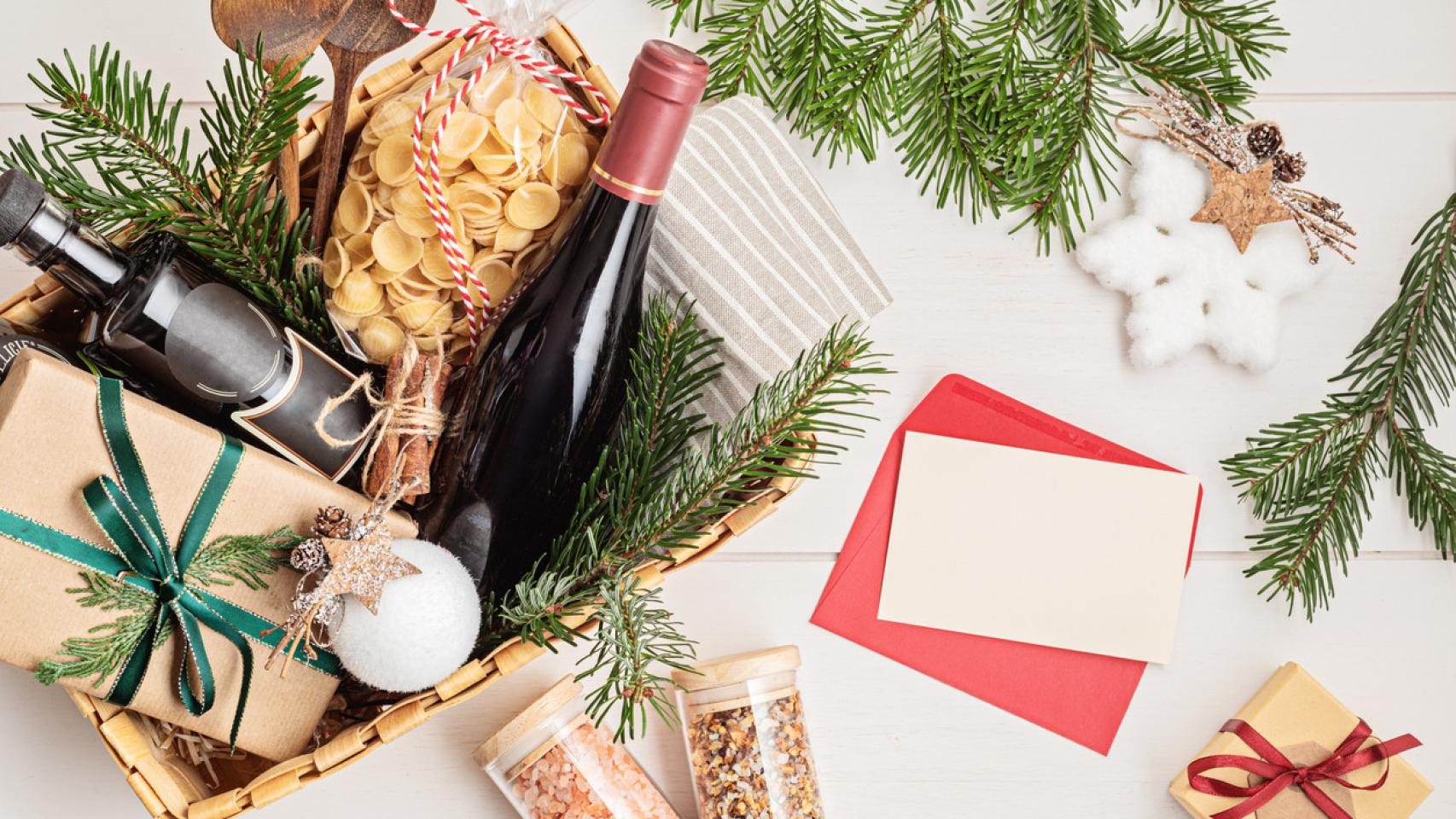 Imagen de una cesta de Navidad