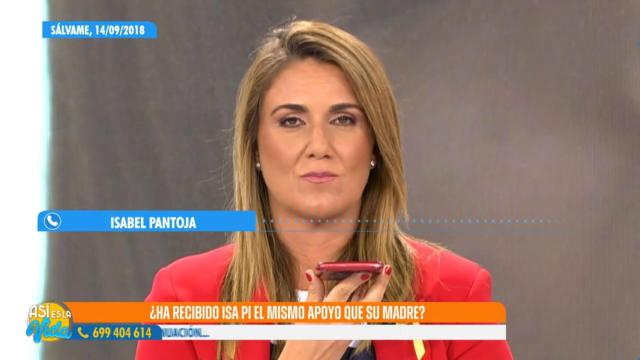 Carlota Corredera en 'Sálvame', en el fragmento emitido en 'Así es la vida'.