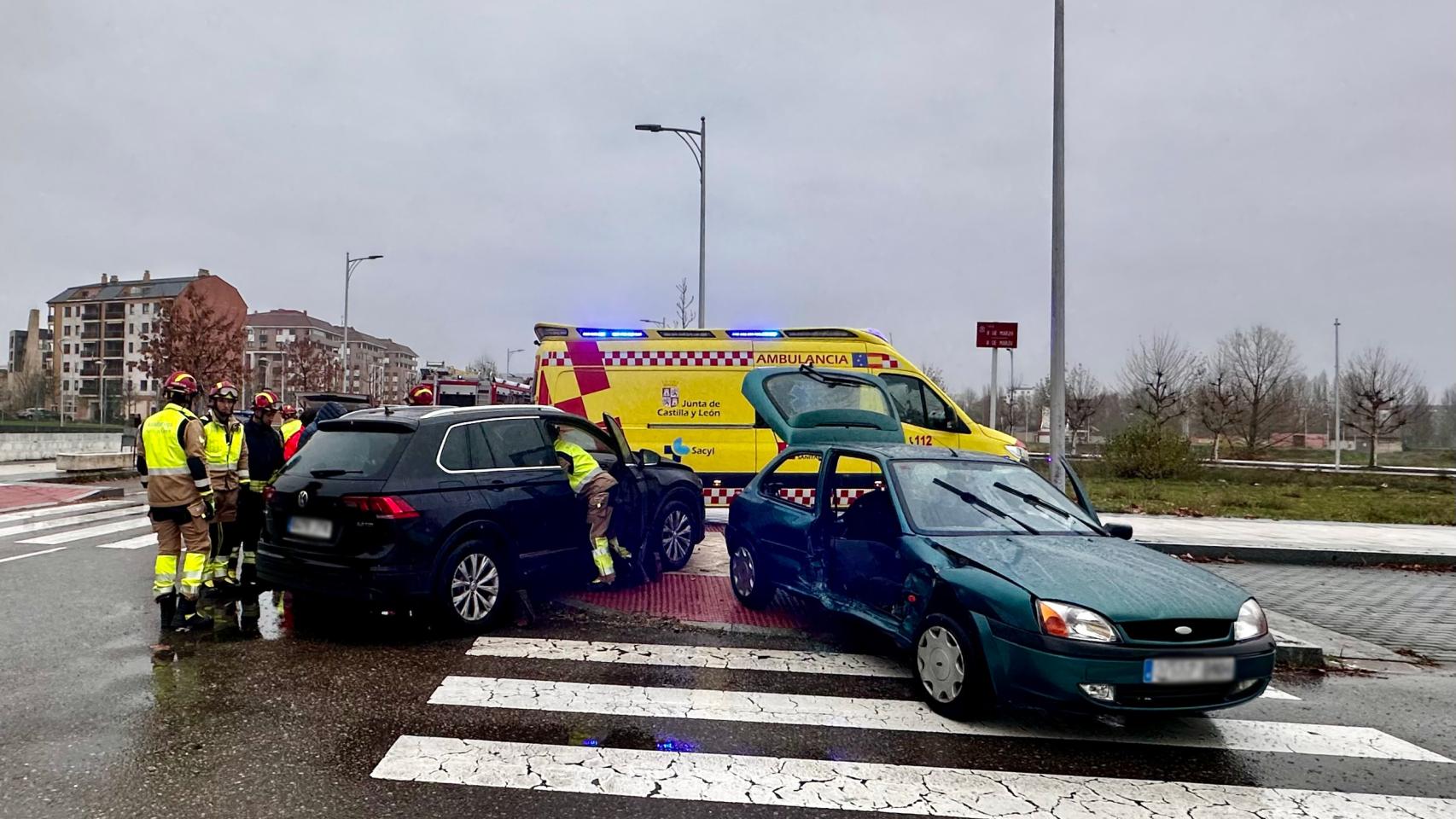 Imagen del accidente en el barrio de La Lastra de León