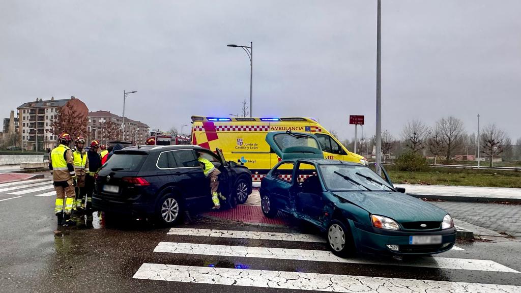 Imagen del accidente en el barrio de La Lastra de León