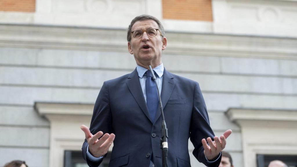 Alberto Núñez Feijóo, líder del PP, este miércoles en el Congreso.
