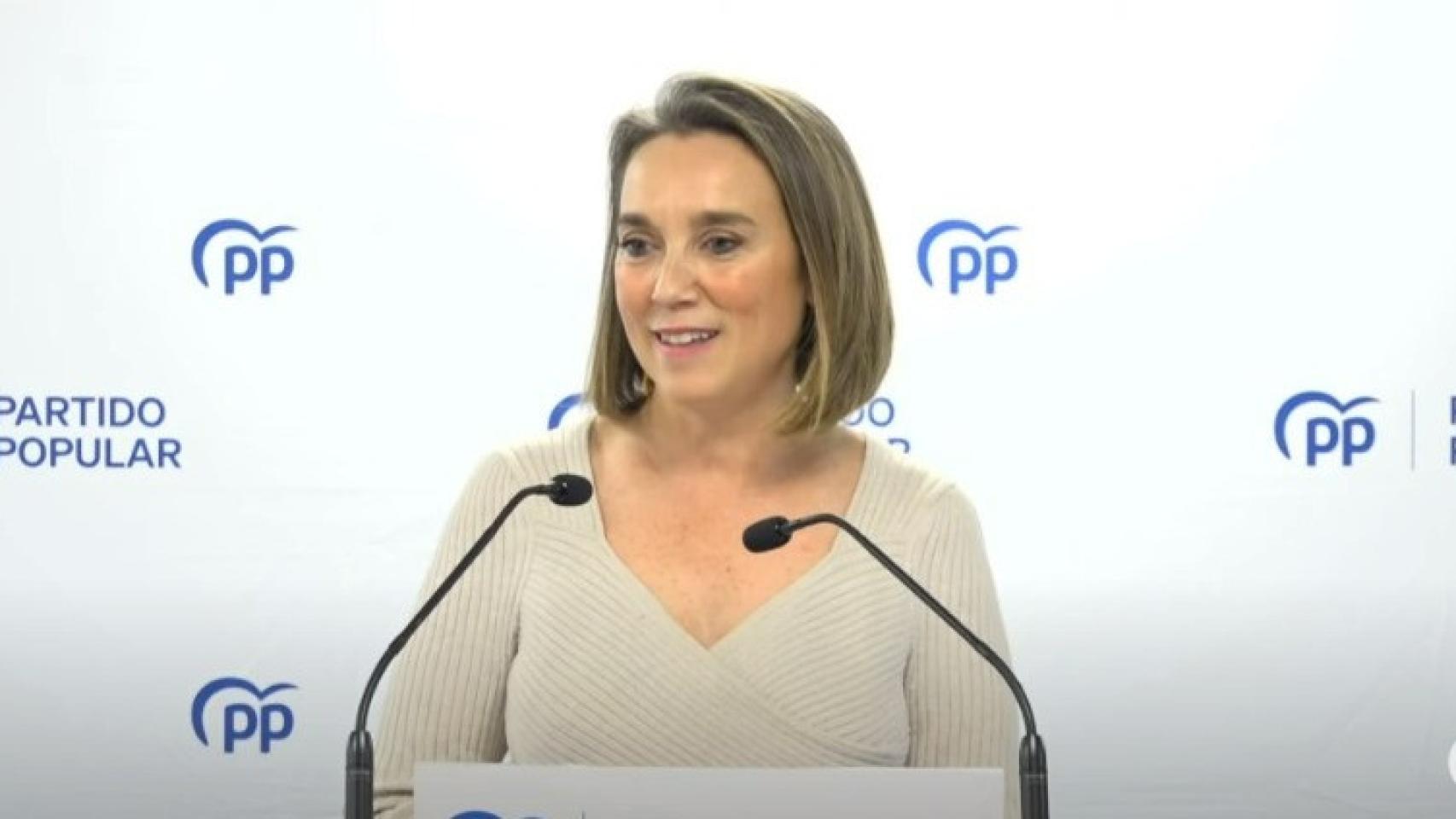 La número dos del PP, Cuca Gamarra, este jueves en Aragón.