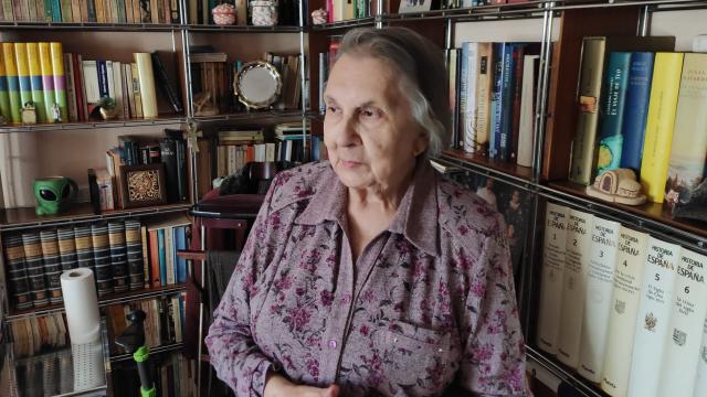 Próspera Muñoz en su casa de Jumilla (Murcia)