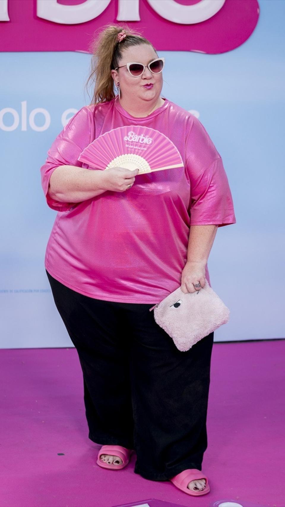 Itziar Castro en la alfombra rosa de la película 'Barbie'.