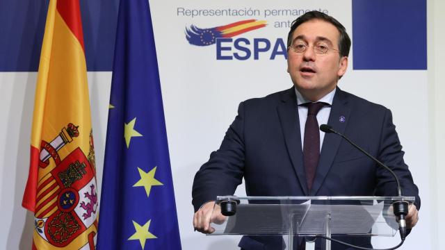 El ministro de Asuntos Exteriores, José Manuel Albares, durante una rueda de prensa