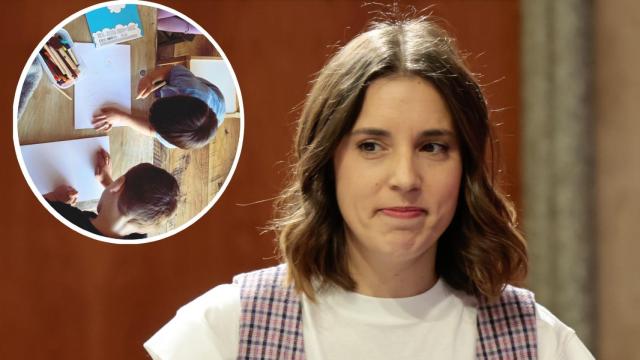 Montaje de EL ESPAÑOL de Irene Montero y dos de sus hijos.