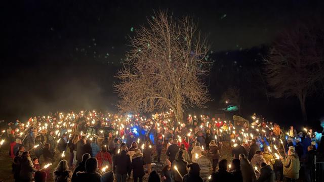 Procesión De Santa Barbara en Vallejo de Orbó