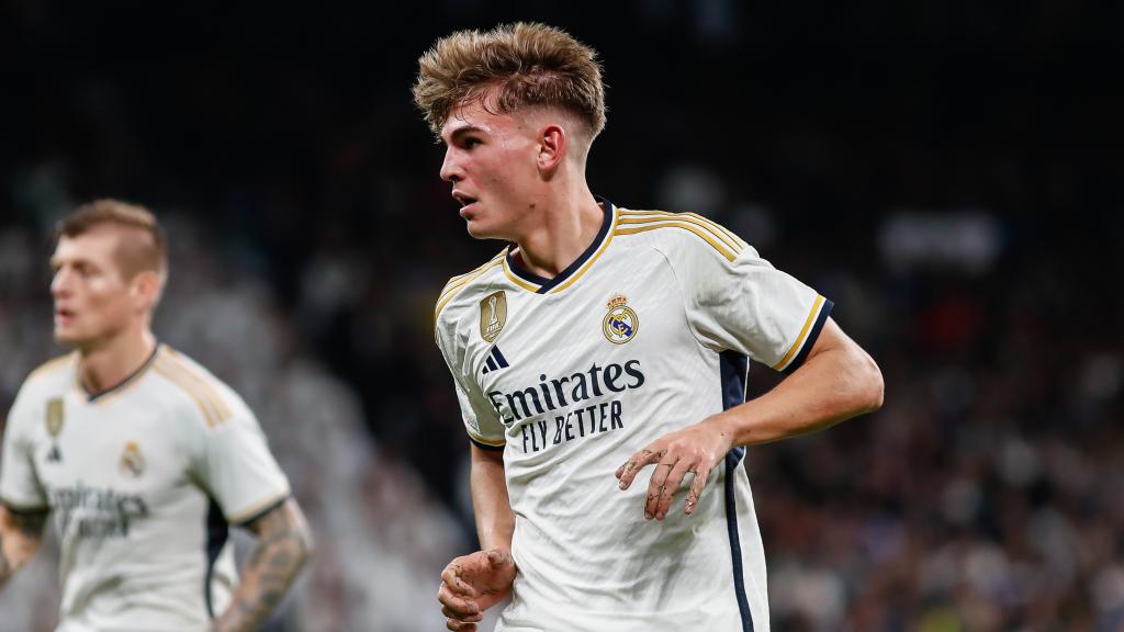 Nico Paz, con el Real Madrid