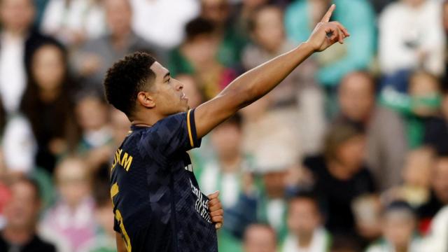 Bellingham celebra su gol en el Villamarín.