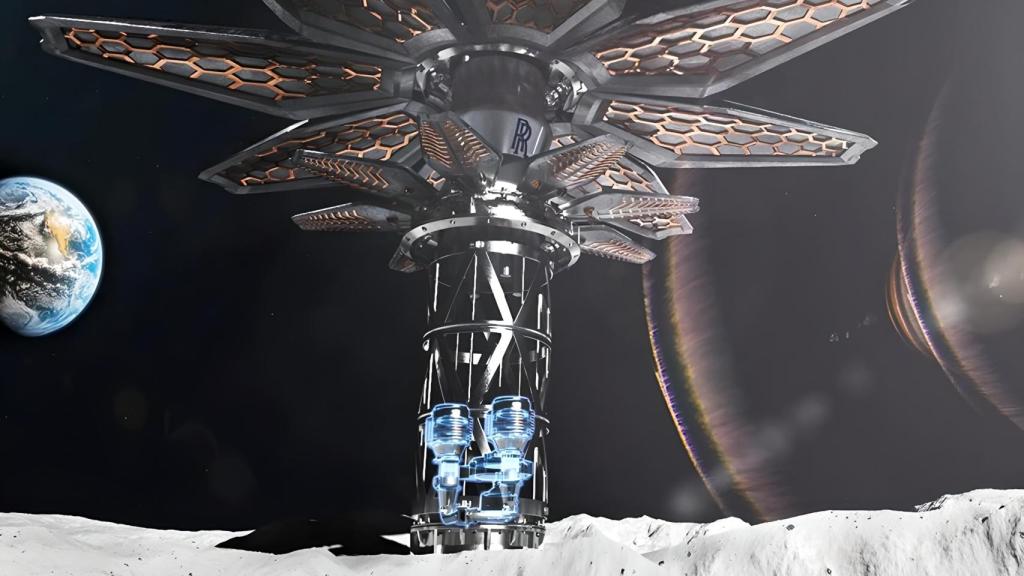 Representación del reactor nuclear en la Luna