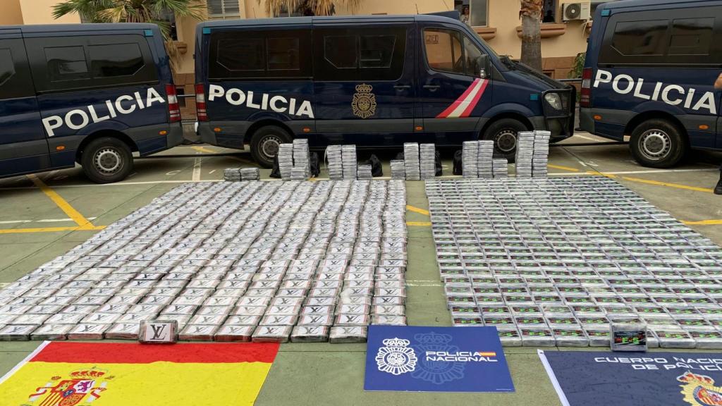 Imagen del cargamento de 1.050 kilogramos requisado.