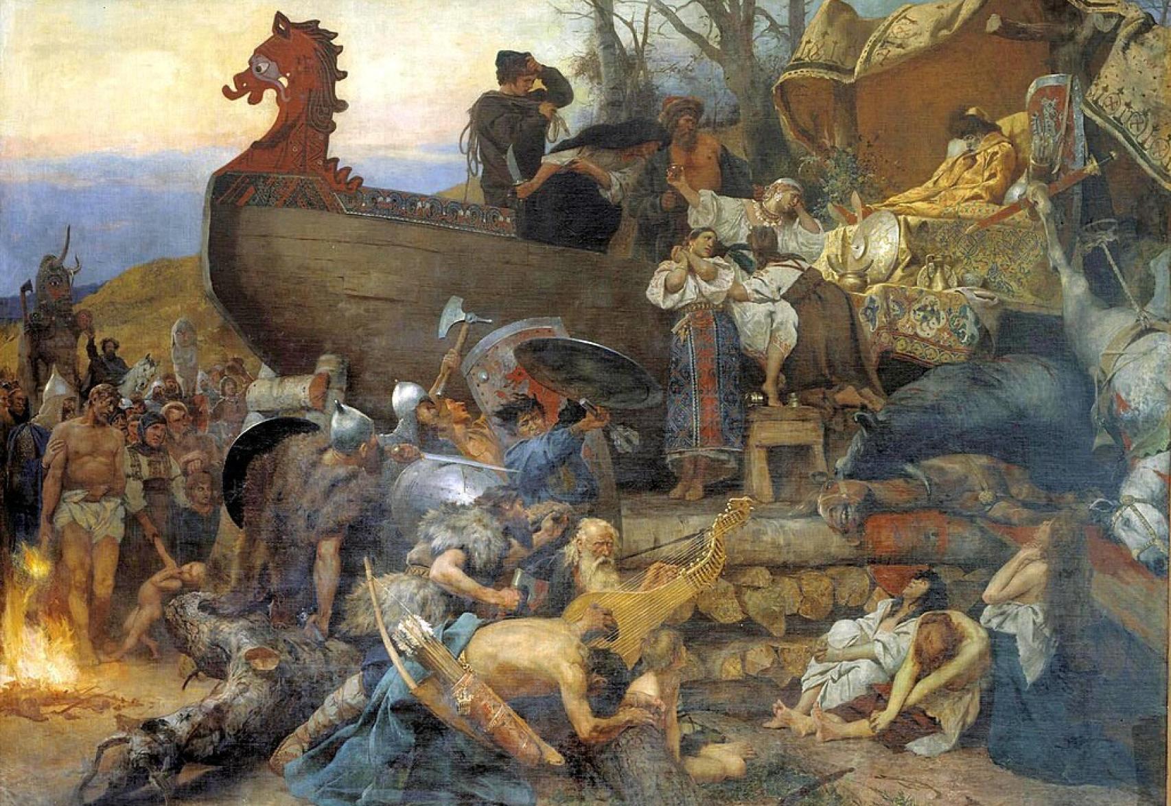 'Funeral de un noble varego de la Rus de Kiev'.  1884