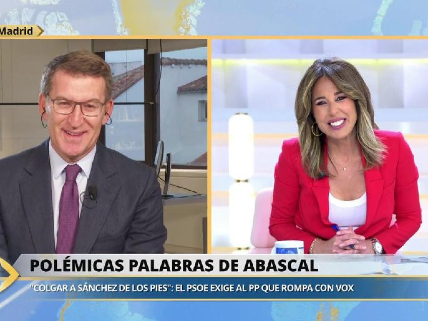 El líder del PP, este lunes en Telecinco.