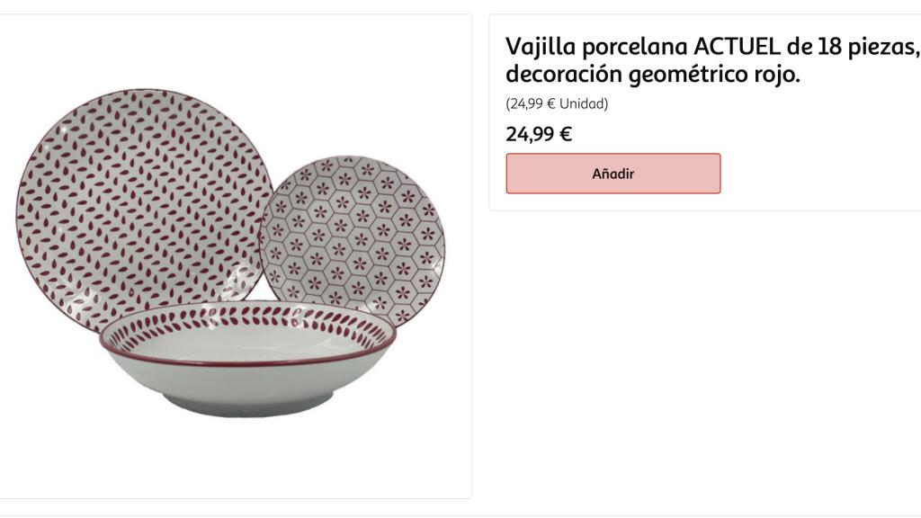 Vajilla porcelana.