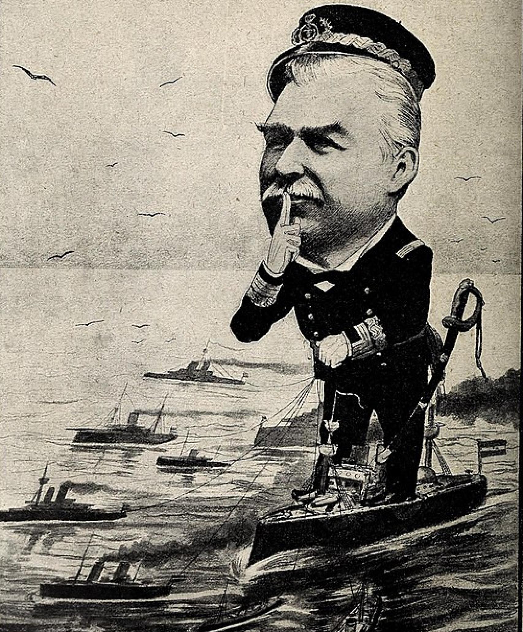 Ilustración de Manuel de la Cámara, jefe de la Escuadra de Reserva. 18/6/1898