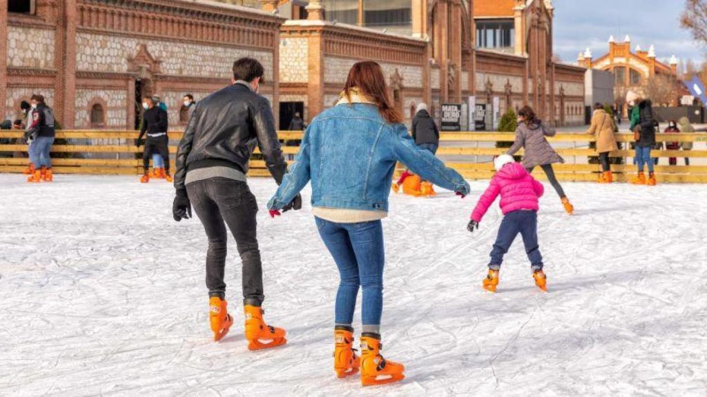 Pista de hielo en Madrid.