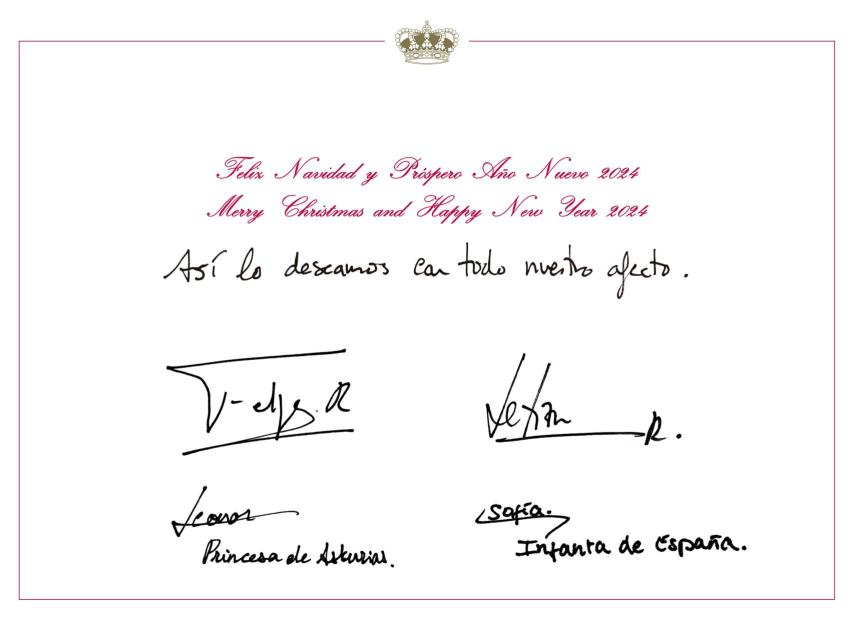 Felicitación de Navidad de Sus Majestades los Reyes y Sus Altezas Reales la princesa de Asturias y la infanta Sofía