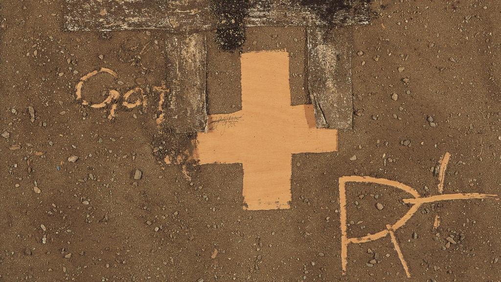Antoni Tàpies: 'Cruz y R' (detalle), 1975. © Fundación Telefónica