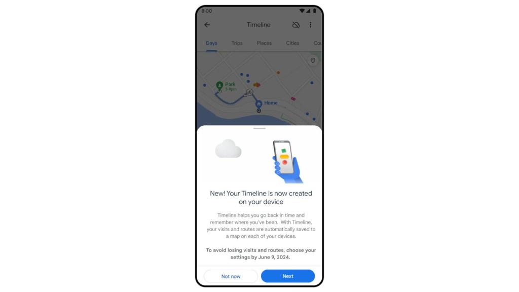 La localización de Google Maps se guardará en el teléfono