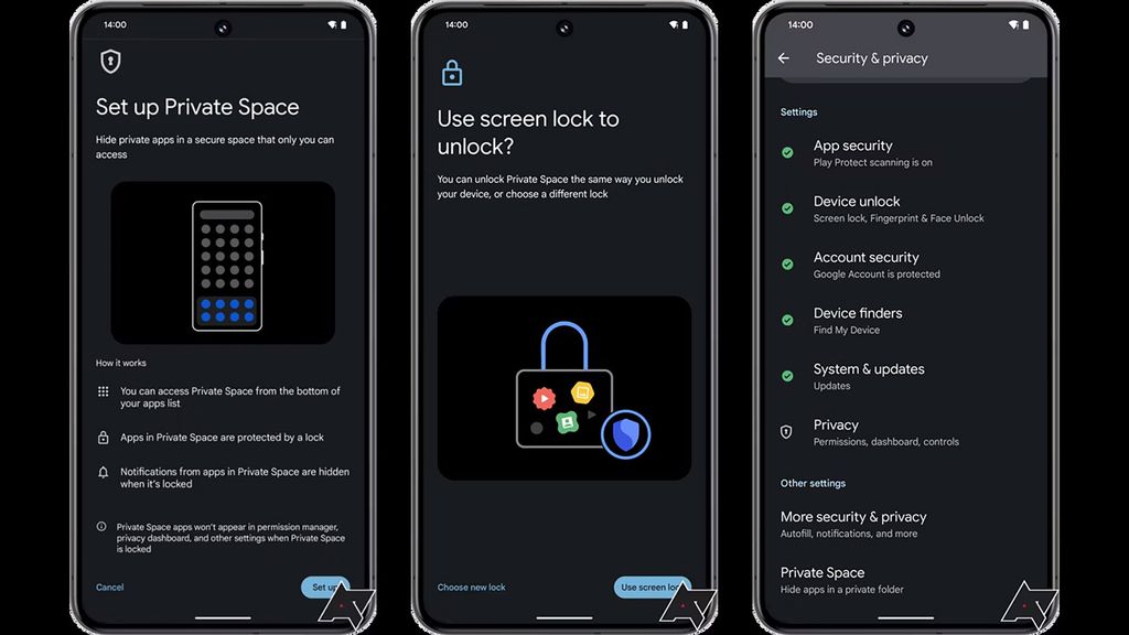 Capturas de pantalla de Private Space, lo nuevo de Android