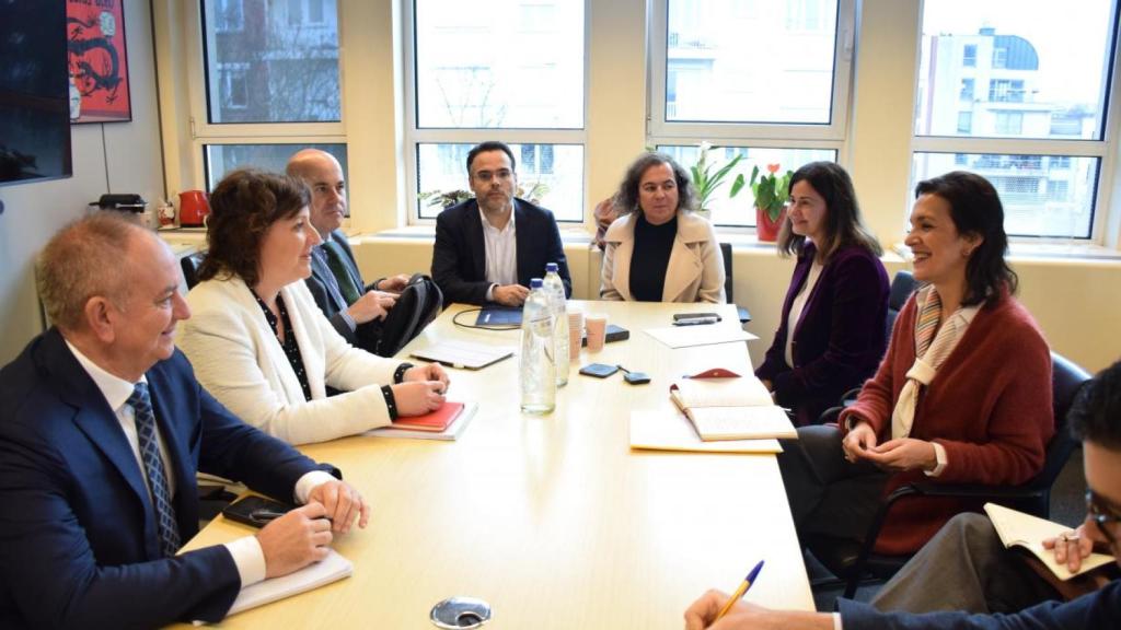 Una de las reuniones de la delegación castellano-manchega en Bruselas.