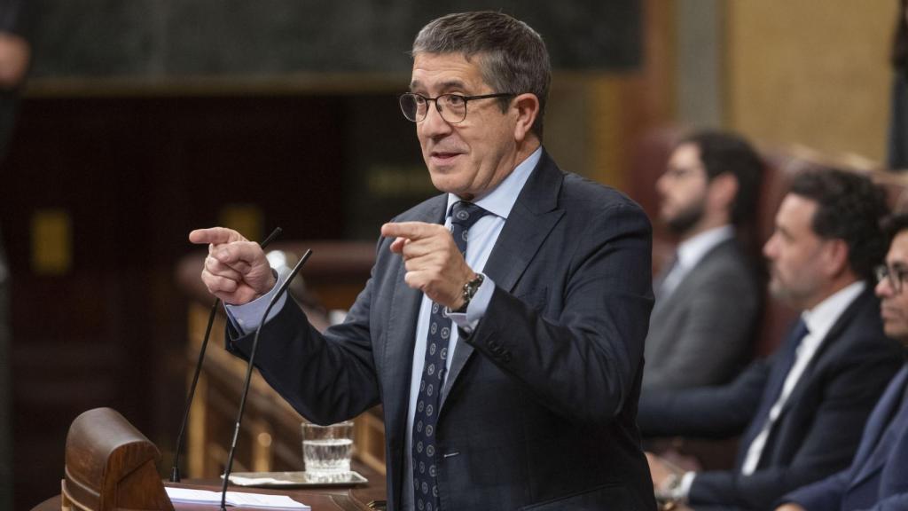 Patxi López, durante su intervención en la tribuna del Congreso de los Diputados.