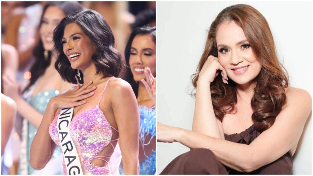 Sheynnis Palacios, la nicaragüense ganadora de Miss Universo, y Karen Celebertti, exjefa de la franquicia en el país.