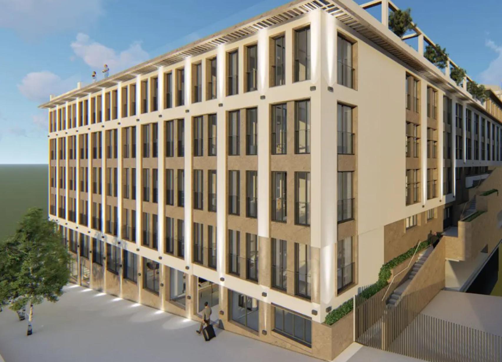 Perfil del futuro hotel.