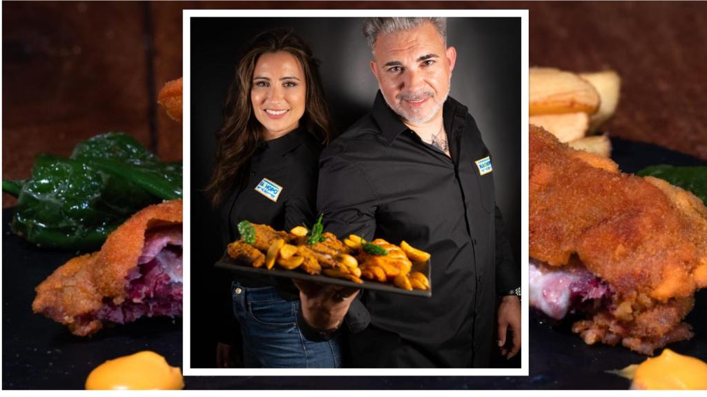 David Valderrey junto a Paula Méndez, imagen de la marca este año