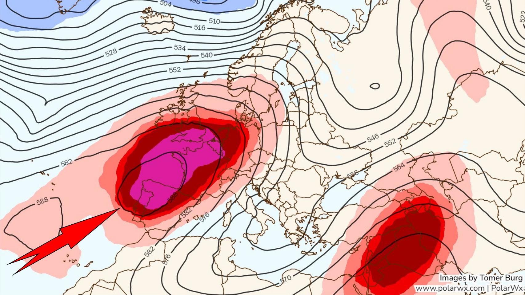 El monstruoso bloqueo anticiclónico que dominará la segunda mitad de diciembre. PolarWx/RAM