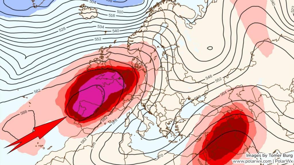 El monstruoso bloqueo anticiclónico que dominará la segunda mitad de diciembre. PolarWx/RAM