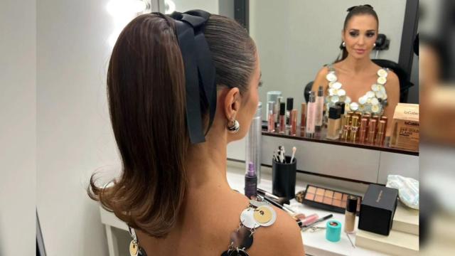 Paula Echevarría, luciendo una 'ponytail' con lazada.