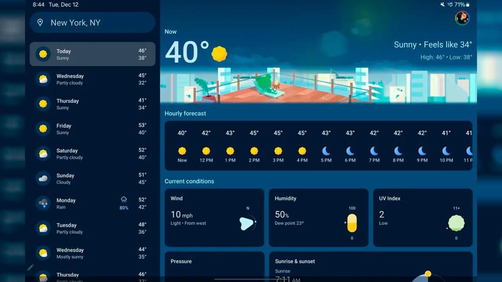 Así es el nuevo rediseño de Google Weather