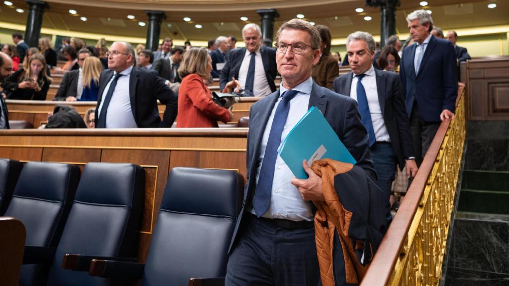 Alberto Núñez Feijóo, este martes en el Congreso de los Diputados.