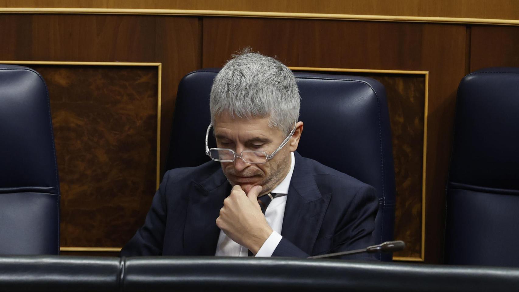 El responsable de Interior, Fernando Grande-Marlaska, este miércoles en el Congreso.
