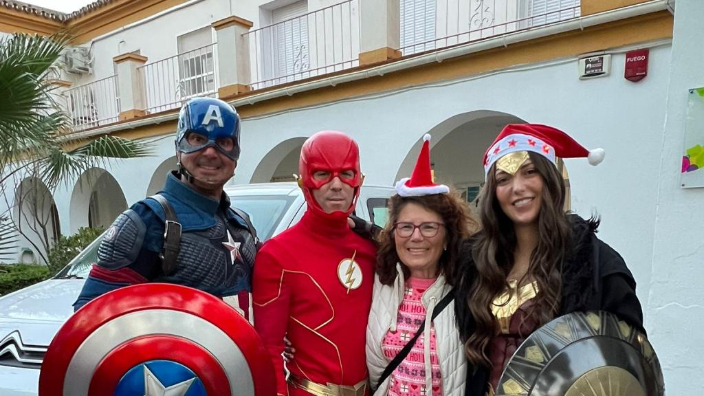 Los superhéroes con Nati.