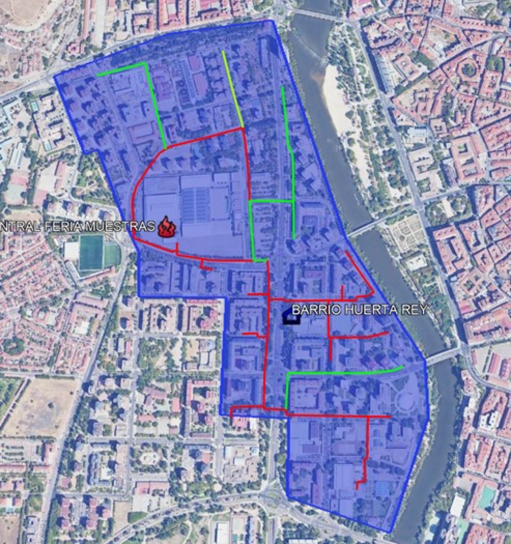 Plano de la red de transporte de calor