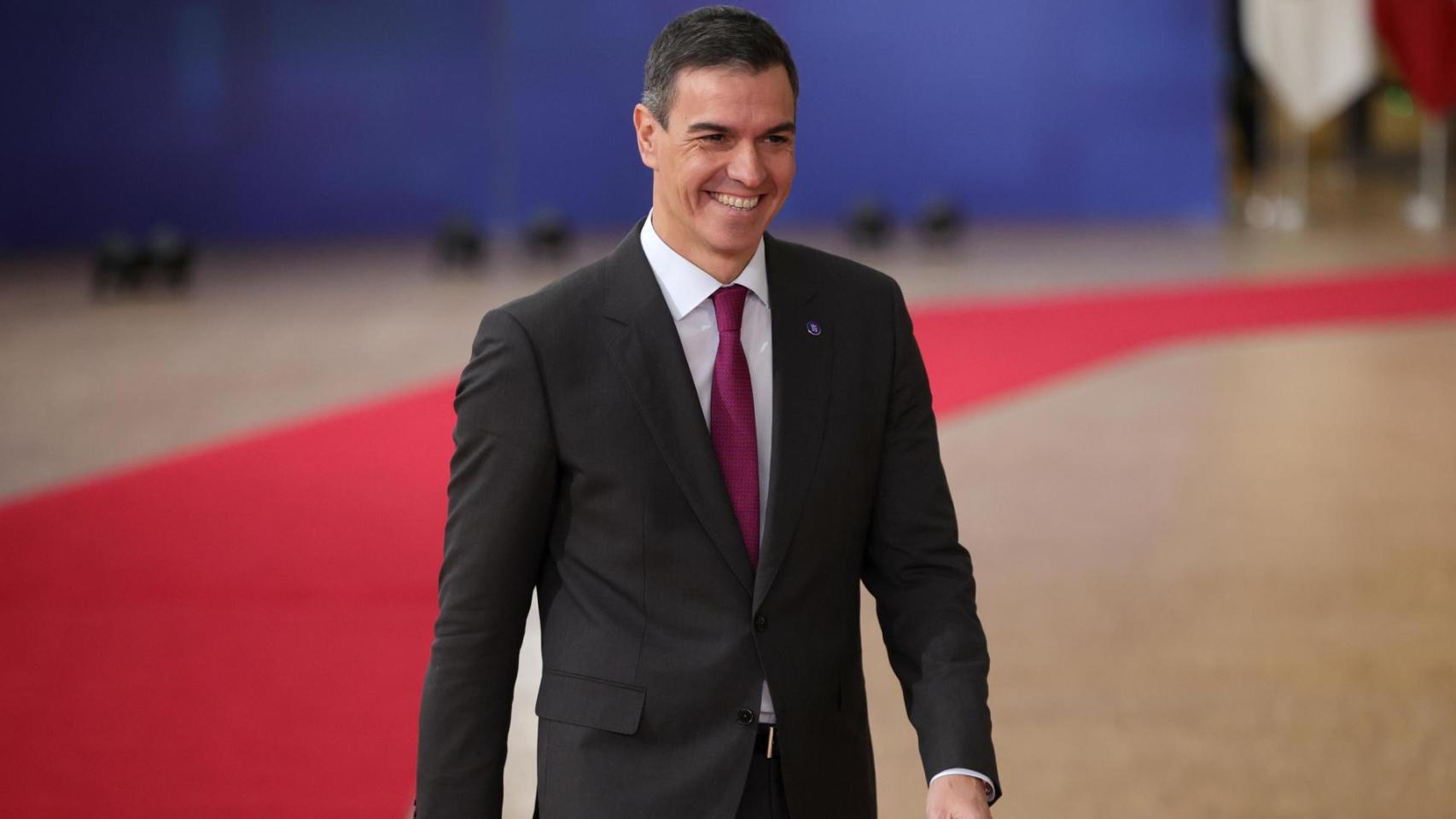 El presidente del Gobierno, Pedro Sánchez, este jueves a su llegada al Consejo Europeo en Bruselas.