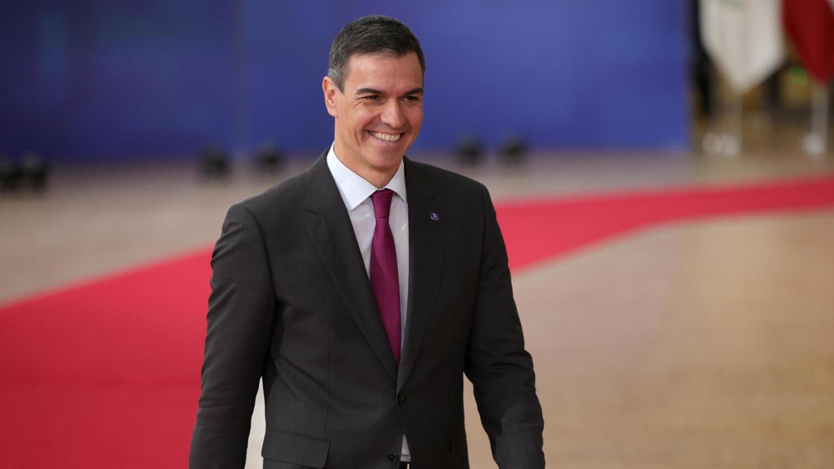 El presidente del Gobierno, Pedro Sánchez, este jueves a su llegada al Consejo Europeo en Bruselas.