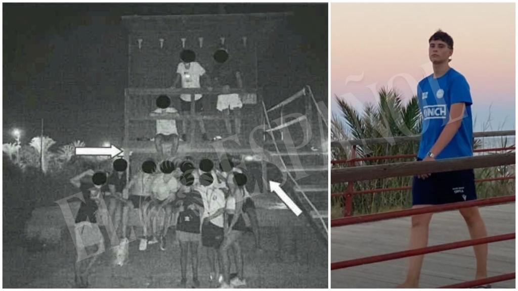 Una foto del atestado de la Guardia Civil sobre el puesto de vigilancia Lima 1 de la playa de El Mojón donde murió aplastado Álvaro que evidencia que en el año 2020 sí tenía pilares en la plataforma de los socorristas, pero esos apoyos no estaban la noche de la tragedia el 2 de agosto de 2022.