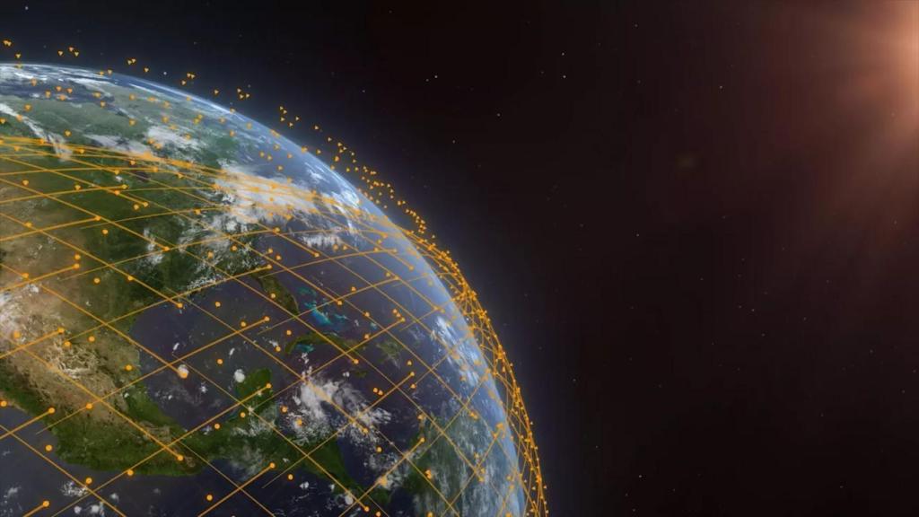Constelación de satélites Amazon.