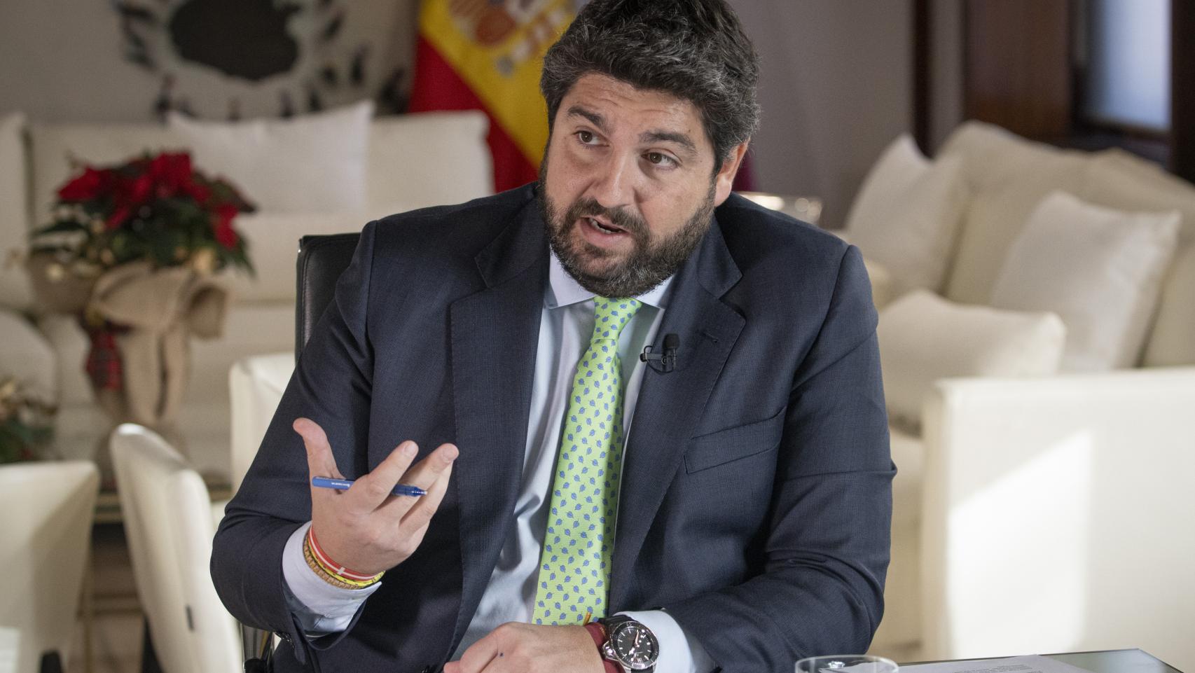 López Miras, durante la entrevista.