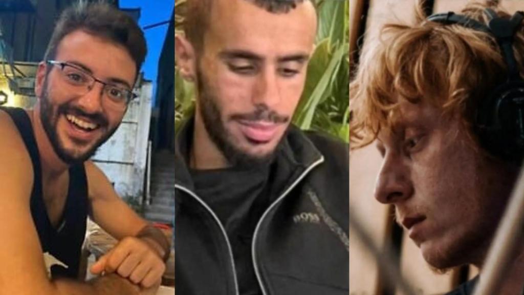Alon Shamriz, Yotam Haim y Samer Fuad El-Talalka, los rehenes matados por error por Israel.