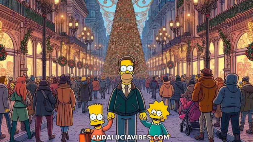 Los Simpsons en la Plaza de la Constitución.