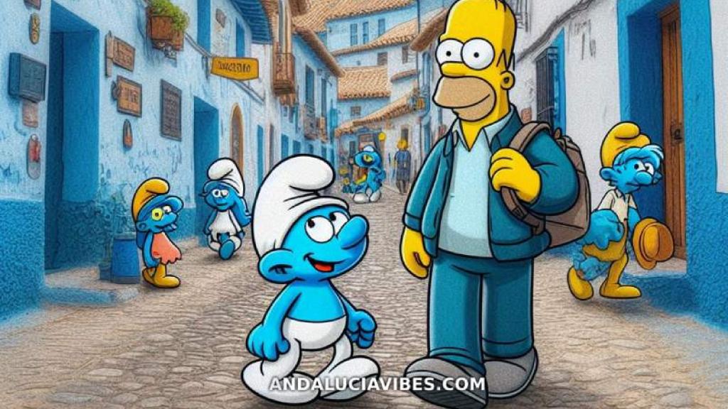 Los Simpsons en Júzcar.