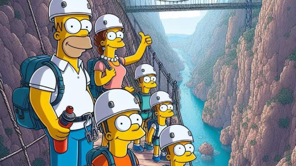 Los Simpsons, en el Caminito del Rey.
