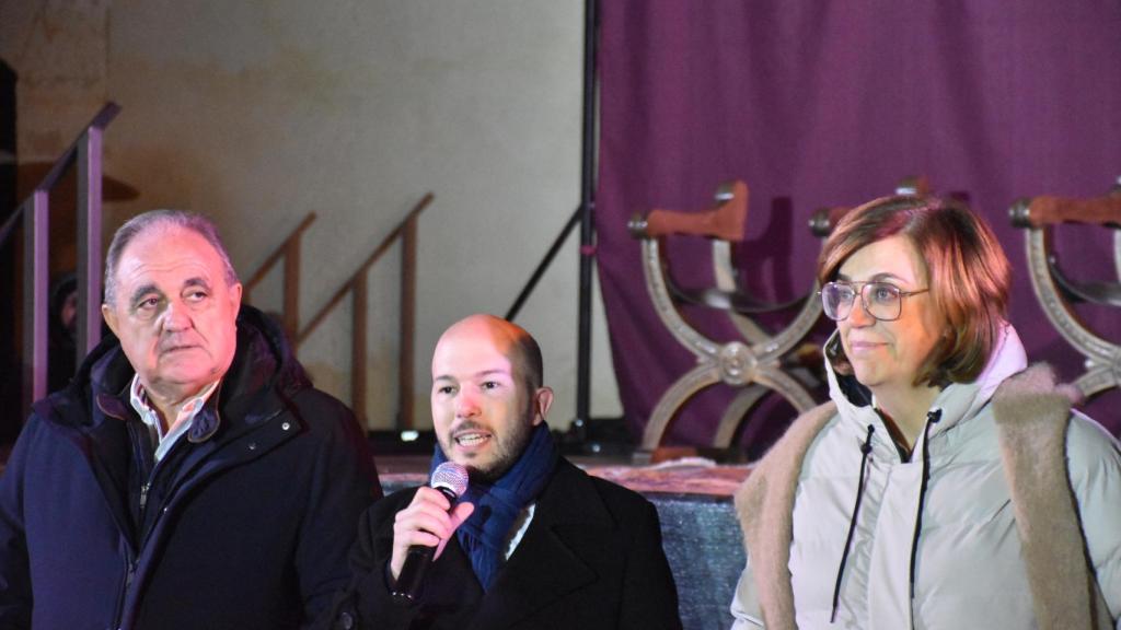 Roberto Martín junto al delegado territorial de la Junta de Castilla y León en esta provincia, José Antonio Rubio Mielgo, y la presidenta de la Diputación de Palencia, Ángeles Armisén