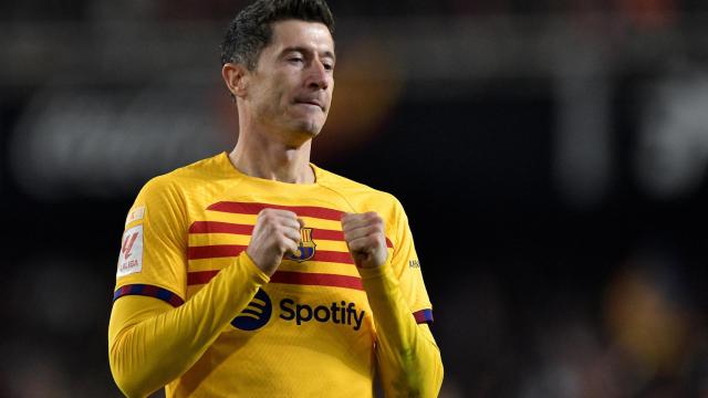 Lewandowski se lamenta tras fallar una ocasión